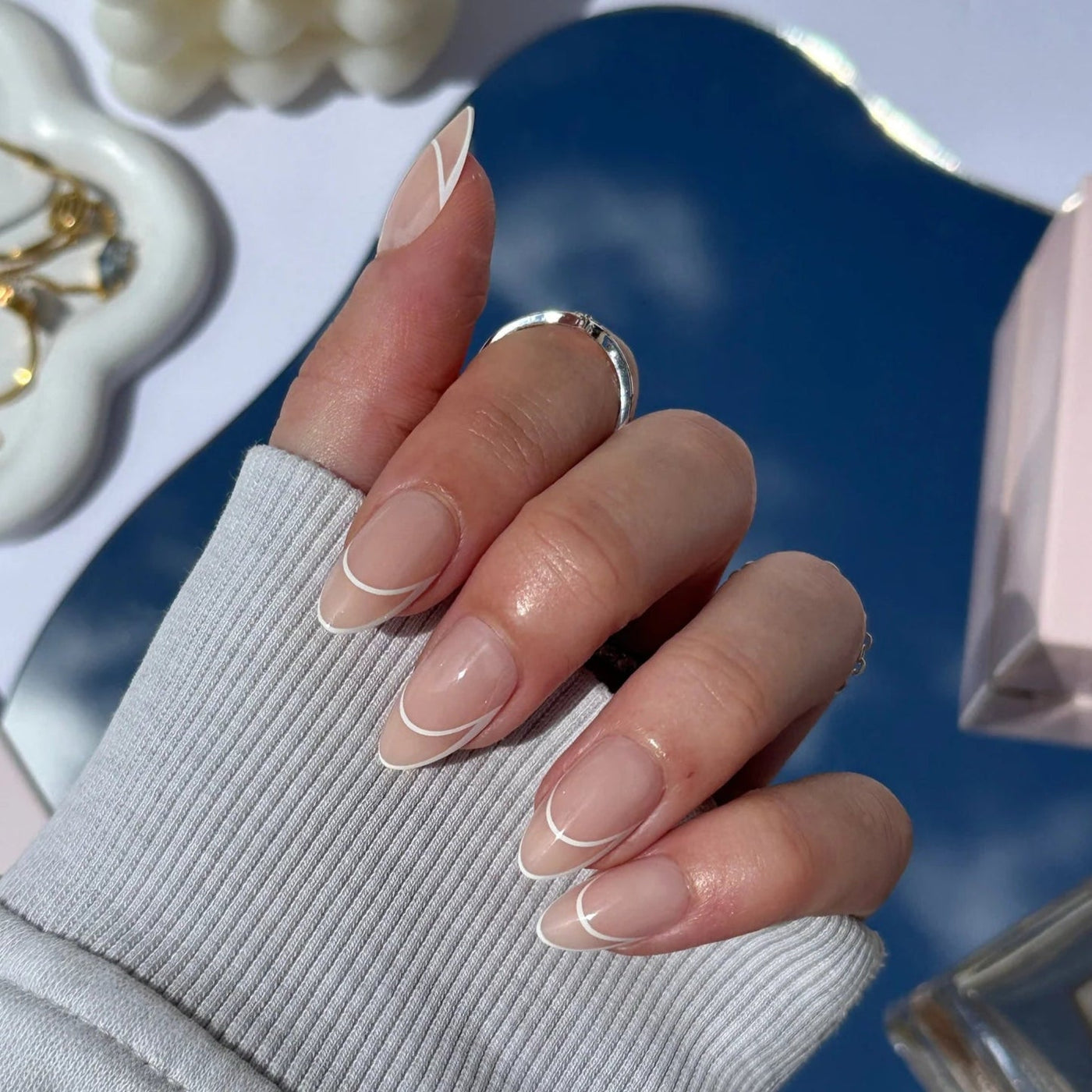 Ribbon 24Pcs Press-Ons Nail Set